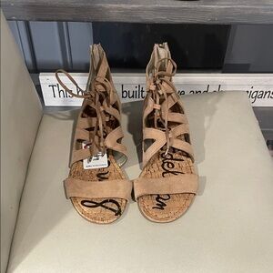 Sam Edelman Gladiator Sandals Brown Tan Lace Up Spring Summer Western Cowgirl 9